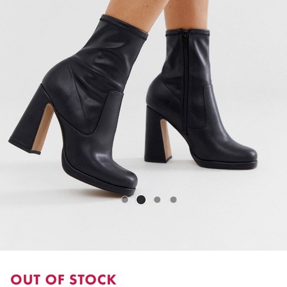 ASOS Embassador leather platform sock boots - Picture 3 of 4